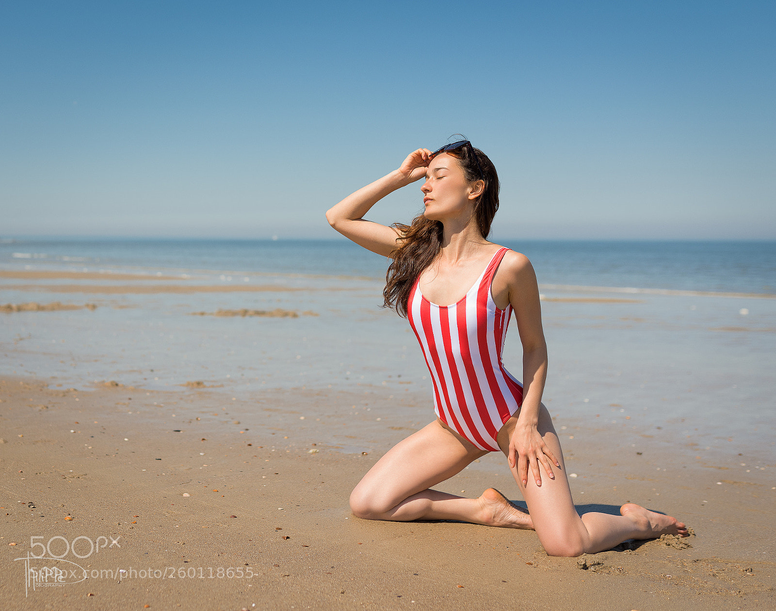 Nikon D810 sample photo. Red&white swimsuit photography