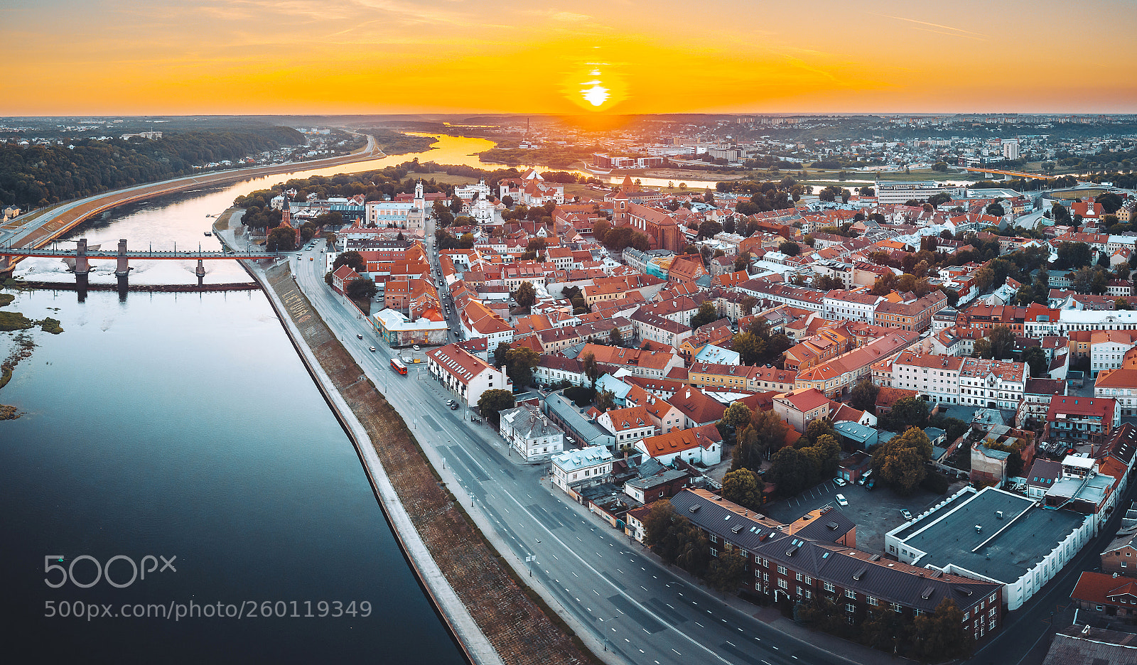 DJI FC220 sample photo. Kaunas old town aerial photography