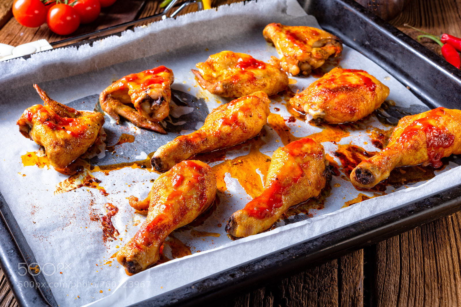 Nikon D810 sample photo. Rustic backed chicken wings,legs photography