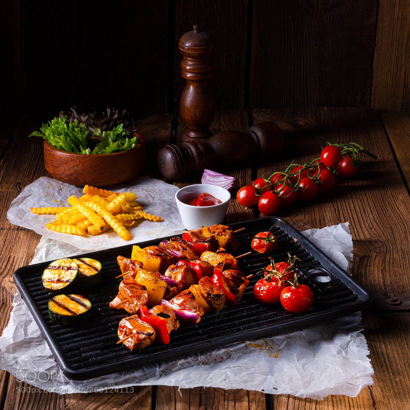 Nikon D810 sample photo. Rustic shish kebab skewers photography