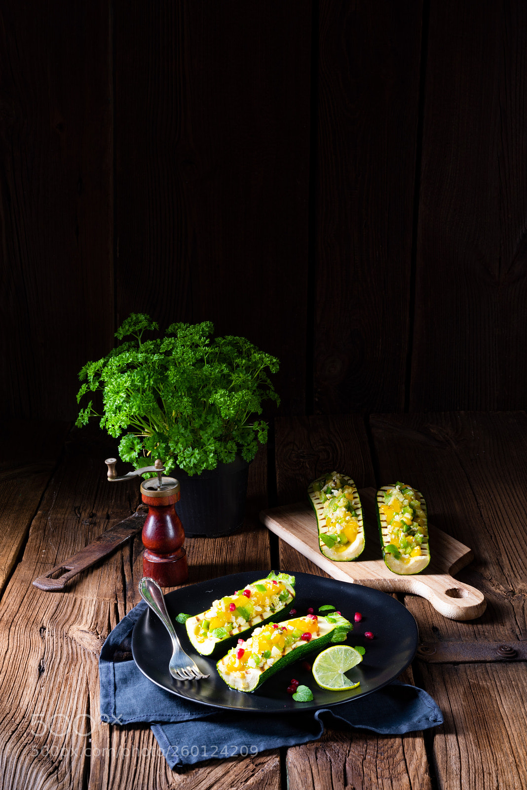 Nikon D810 sample photo. Grilled zucchini stuffed with photography