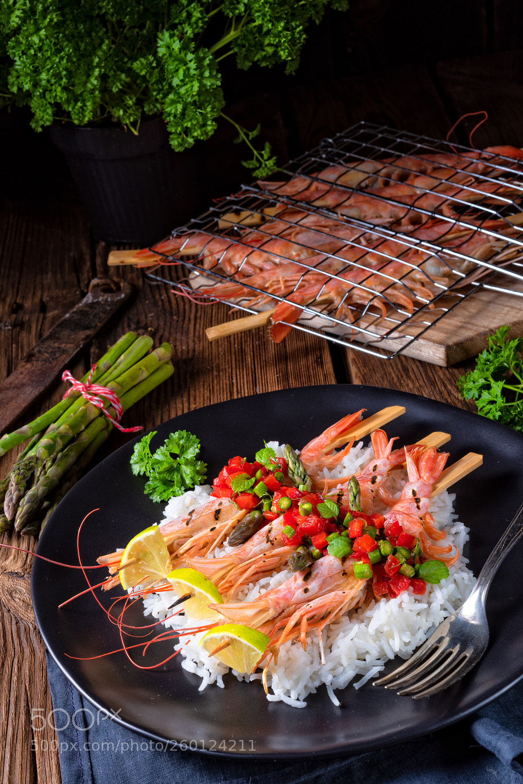 Nikon D810 sample photo. Grilled red argentine shrimps photography