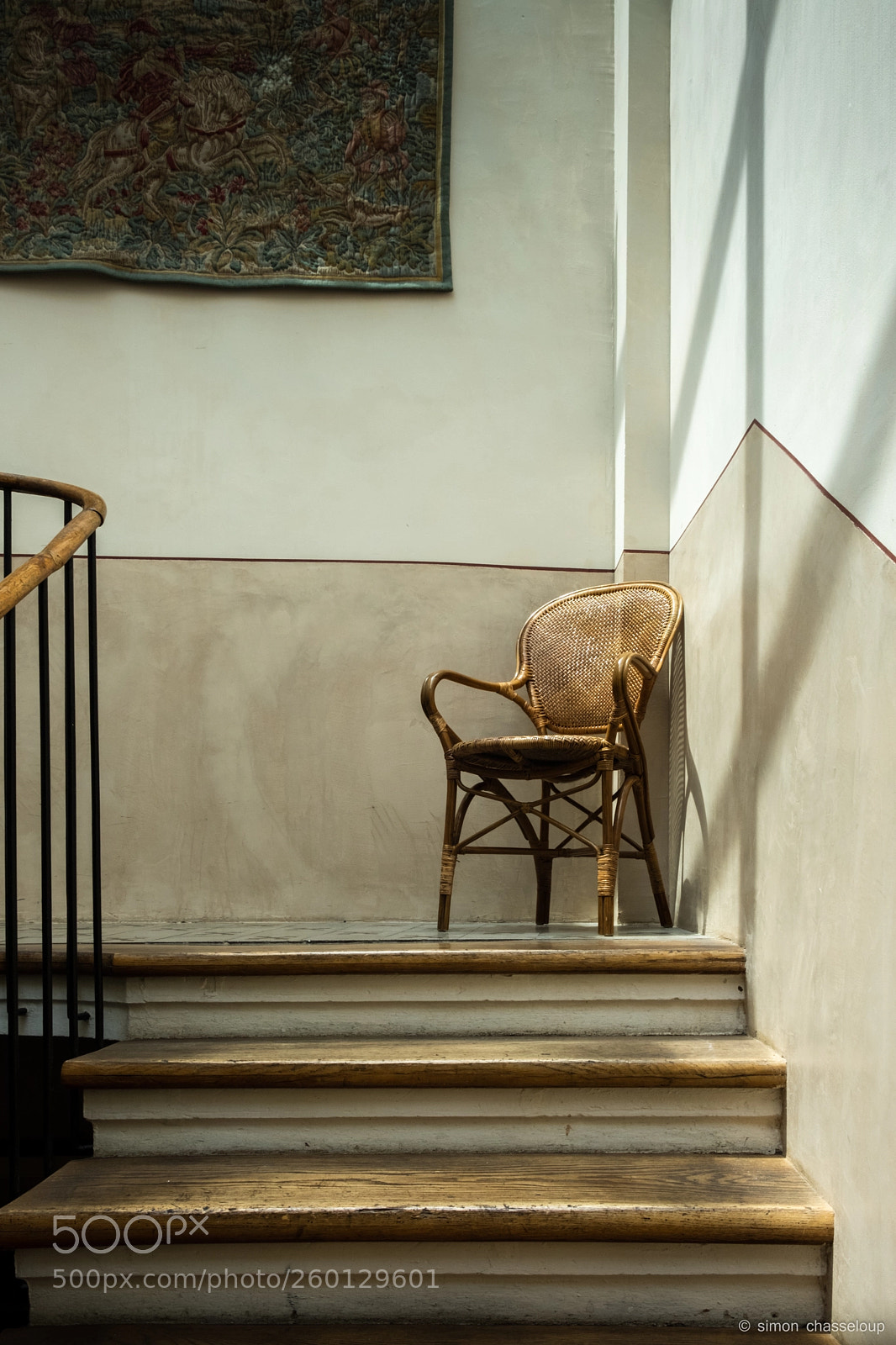 Fujifilm X-T2 sample photo. Empty chair on stairs photography