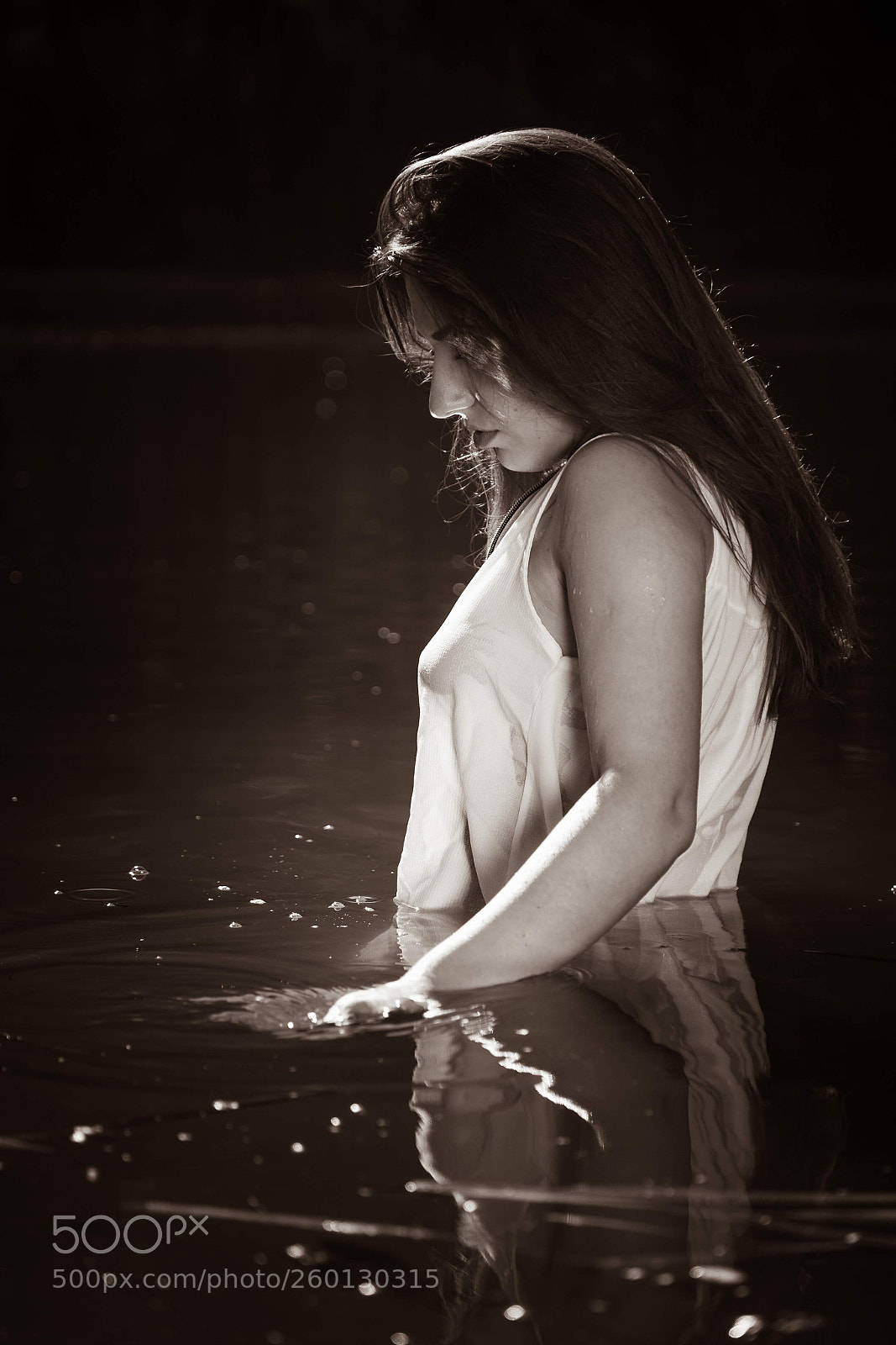 Canon EOS 5D Mark II sample photo. Girl in the river  photography