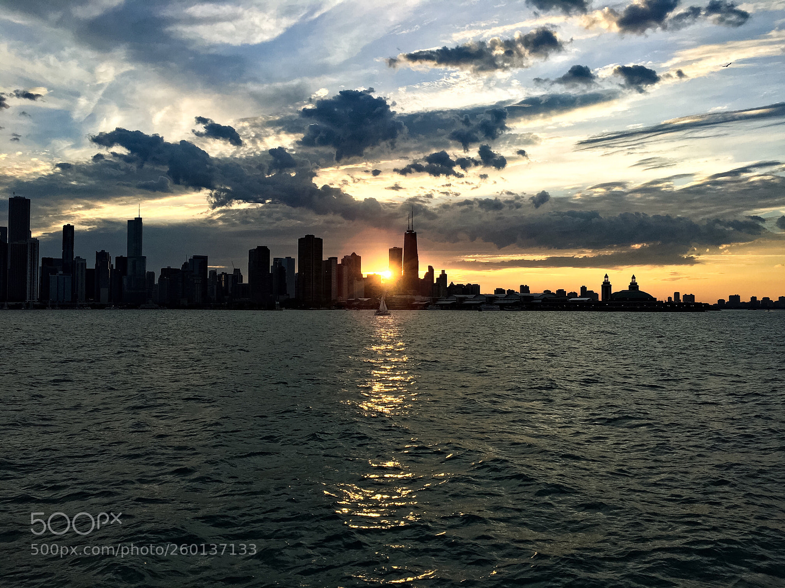 Apple iPhone 6s Plus sample photo. Sunset on lake michigan photography