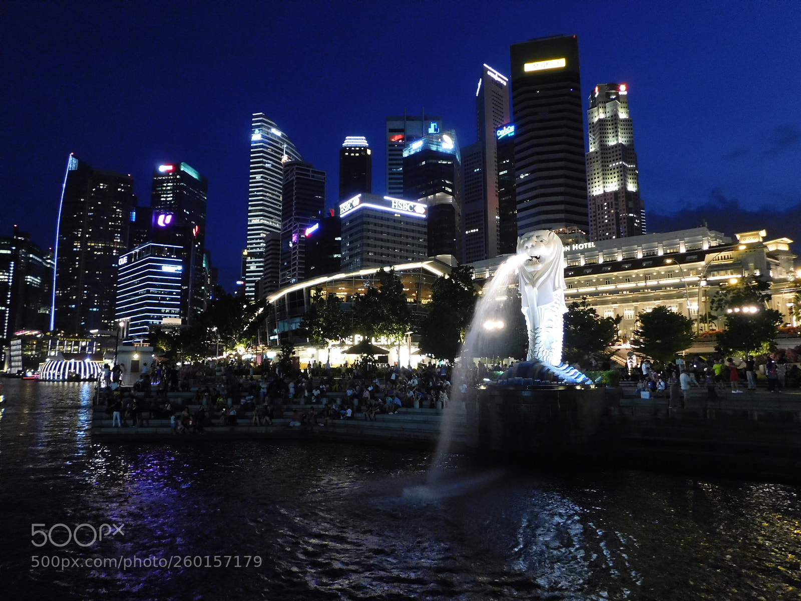 Nikon Coolpix L840 sample photo. Merlion park at night photography