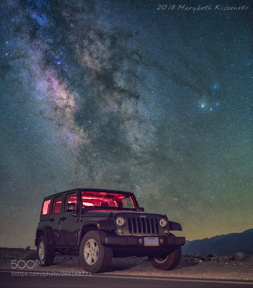 Nikon D850 sample photo. Jeep under the milky photography
