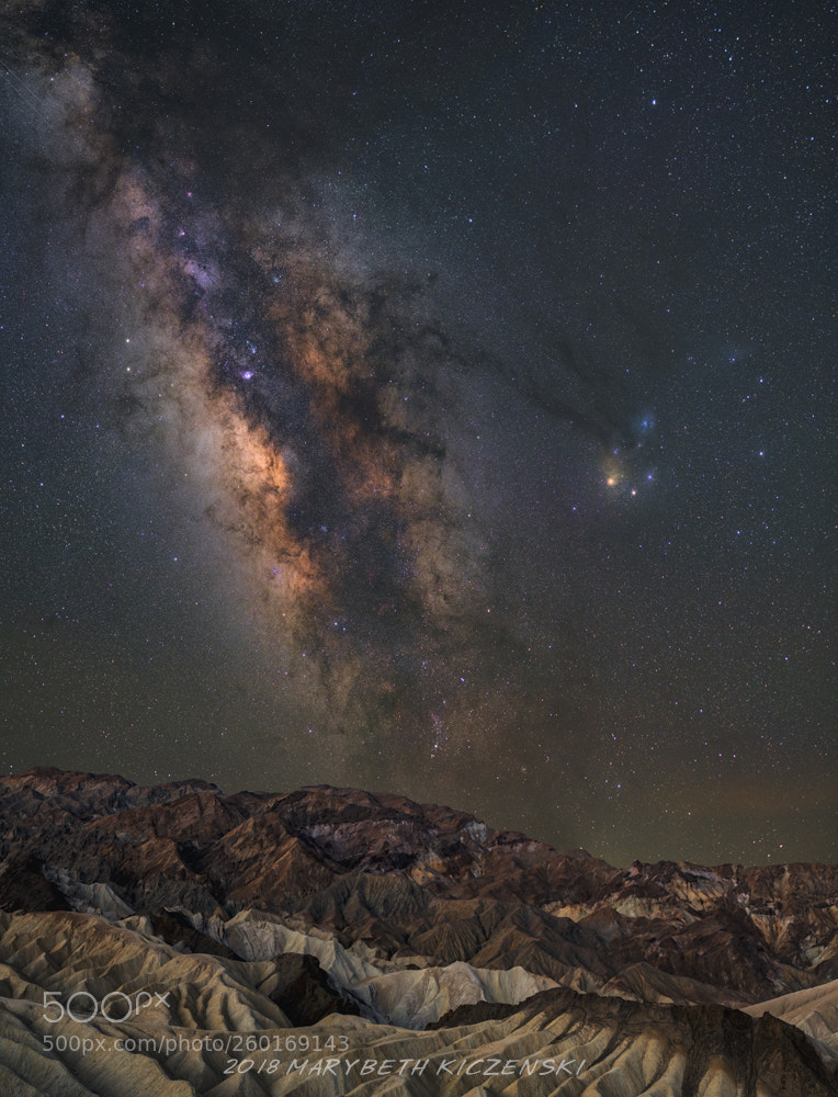 Nikon D850 sample photo. Milky way over zabriskie photography