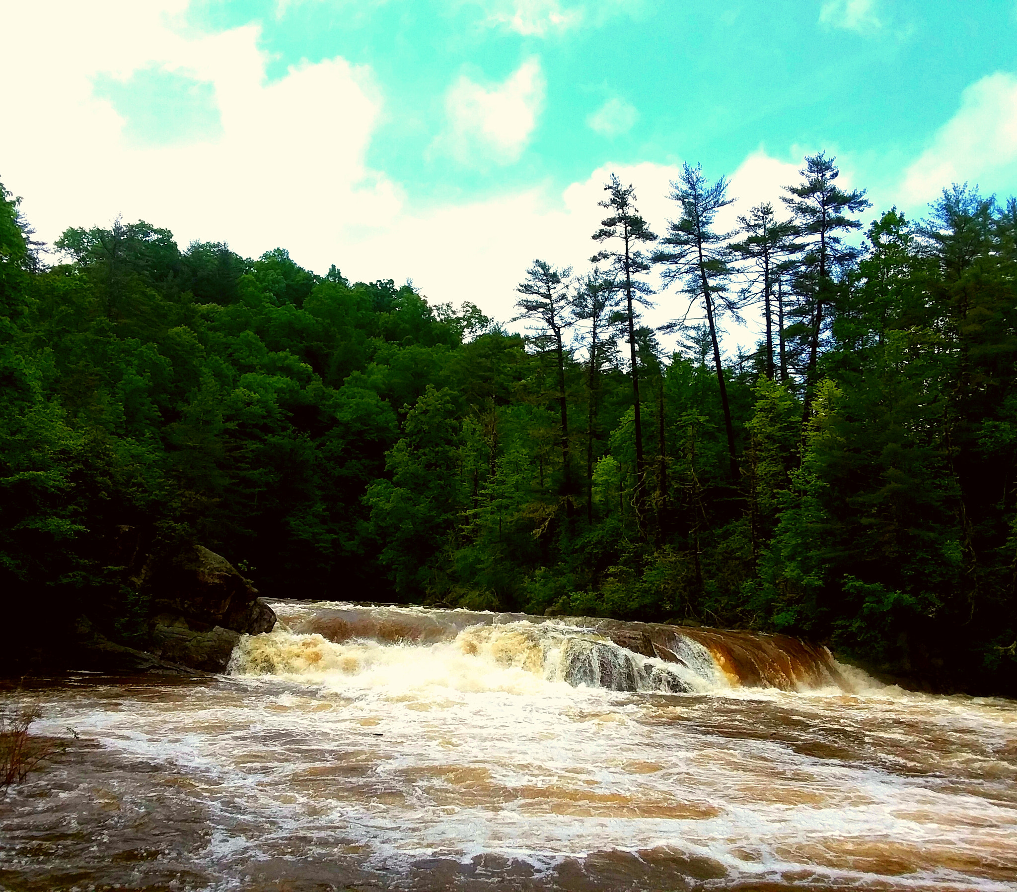 Samsung Galaxy J7 Pop sample photo. Swollen, surging linville gorge photography