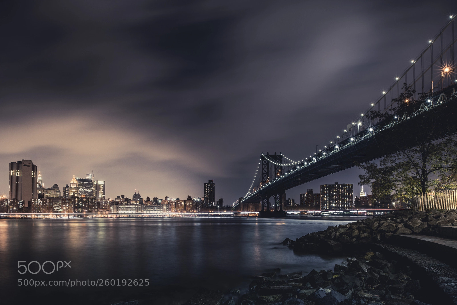 Nikon D810 sample photo. Manhattan bridge at night photography