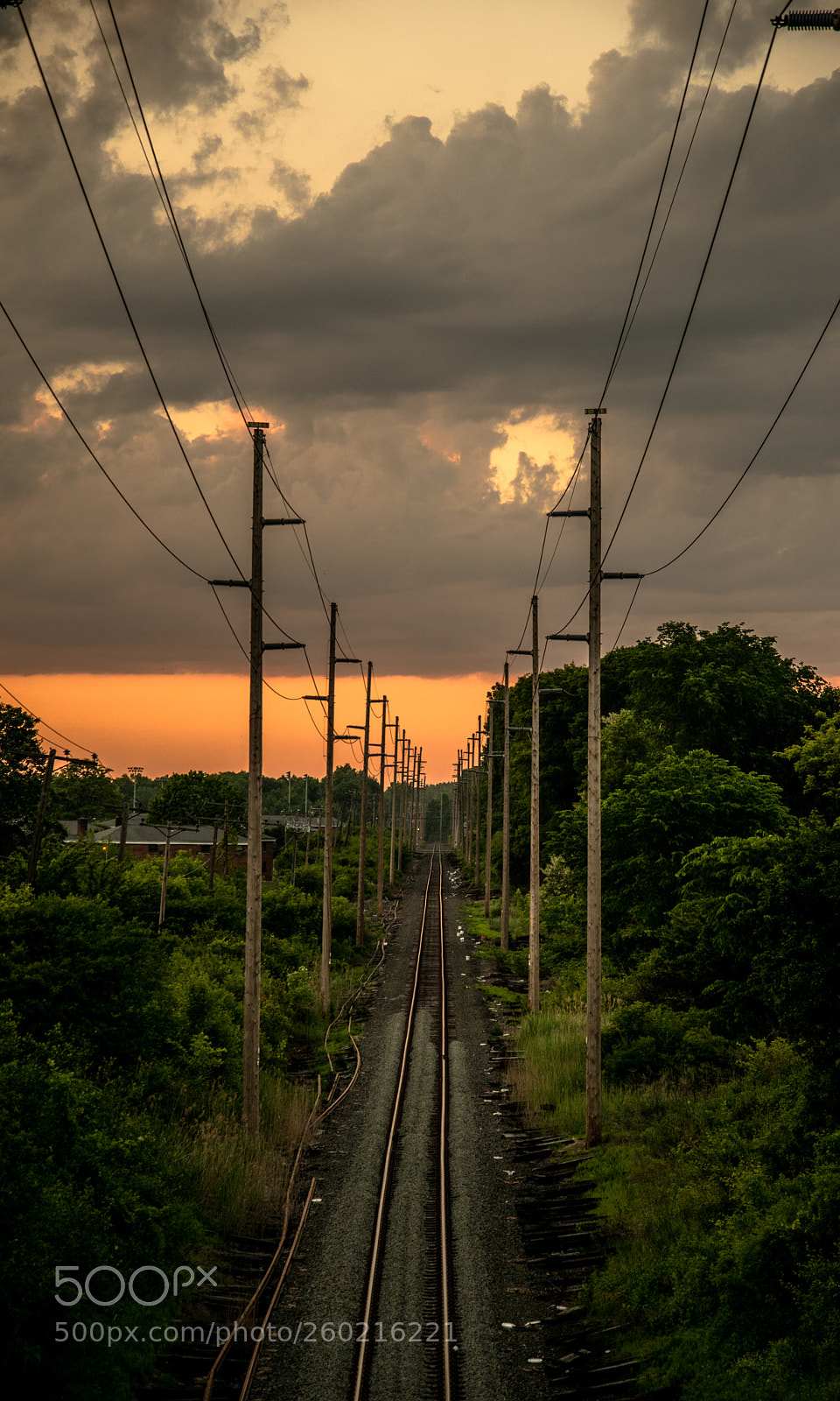 Nikon D800 sample photo. Sunset train tracks photography
