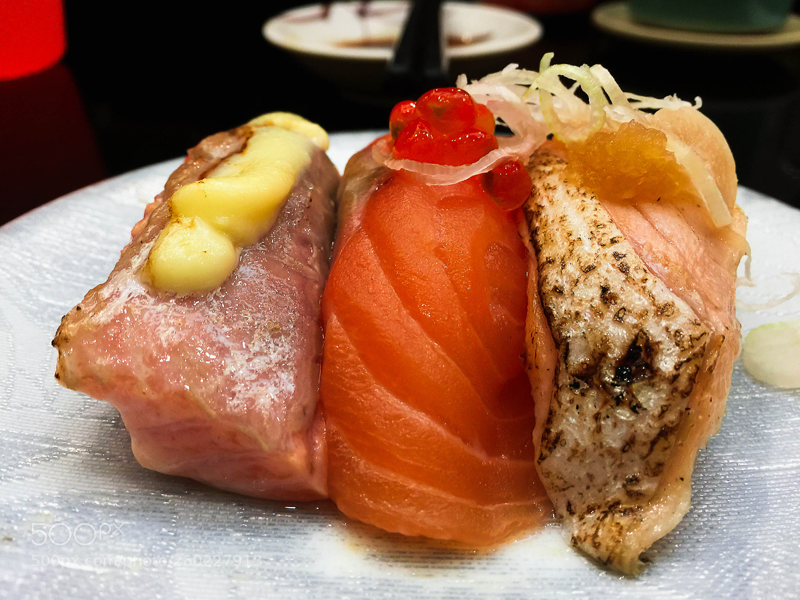 Apple iPhone 6 Plus sample photo. Closeup sushi on white photography