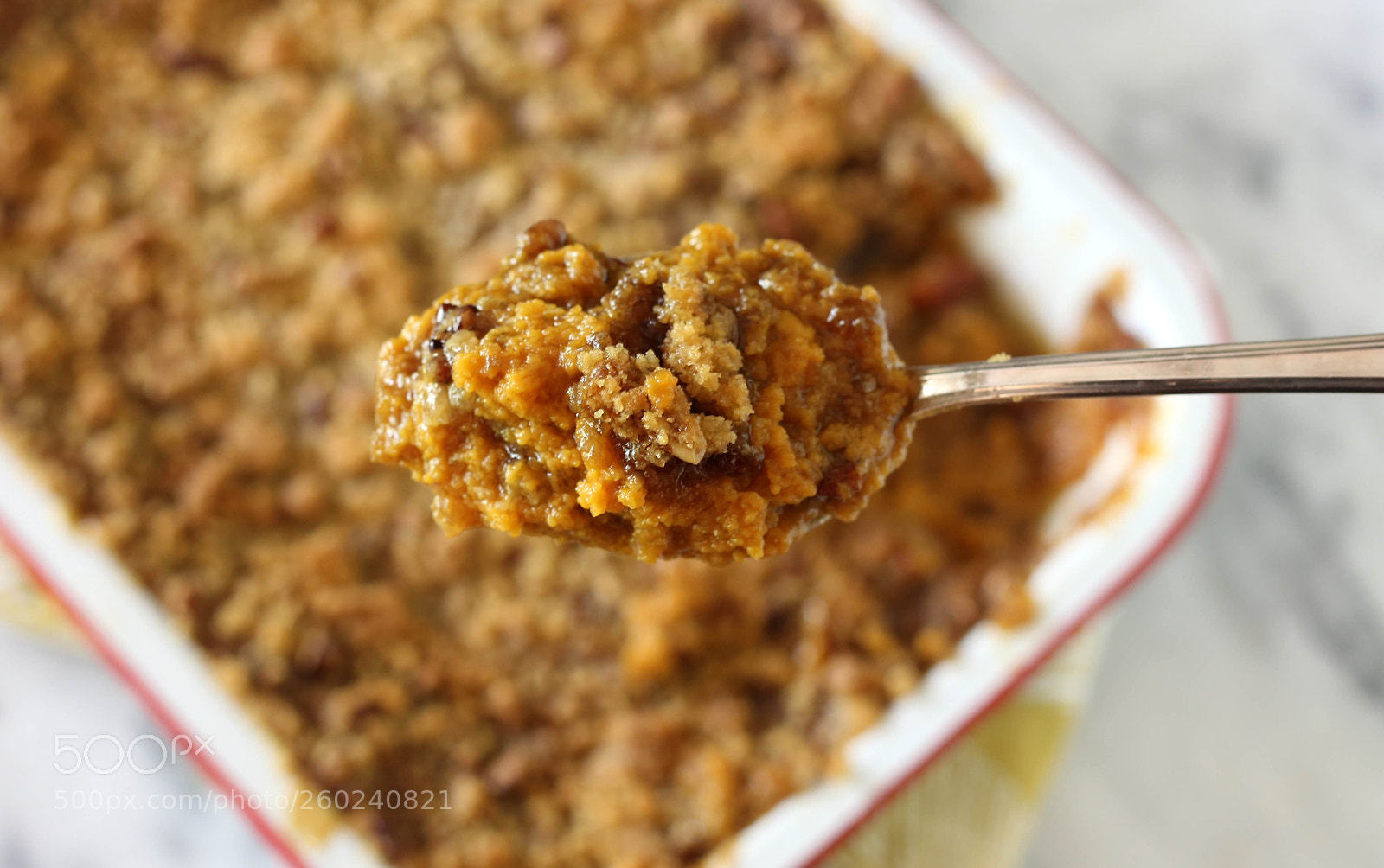 Canon EOS 6D sample photo. Sweet potato casserole spoon photography