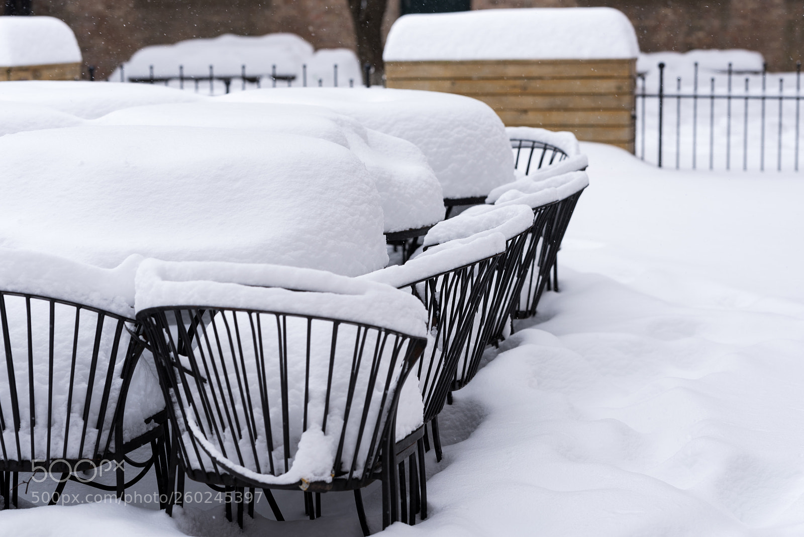 Nikon D750 sample photo. Metal chairs outside under photography