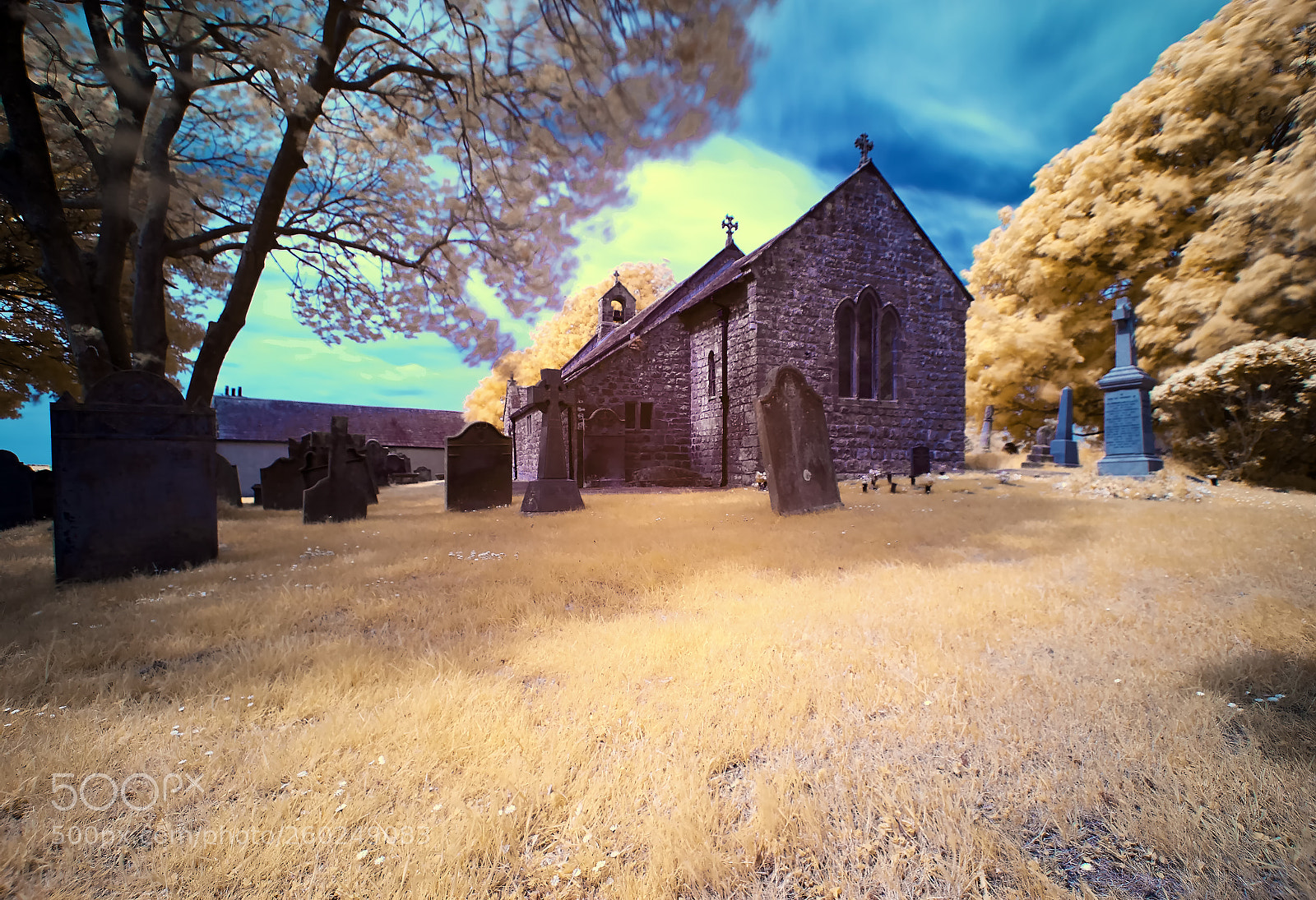 Nikon D200 sample photo. Crosscanoby church infared 590nm photography