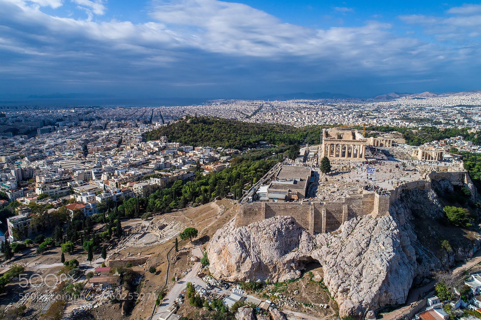 DJI FC6310 sample photo. Aerial view of parthenon photography