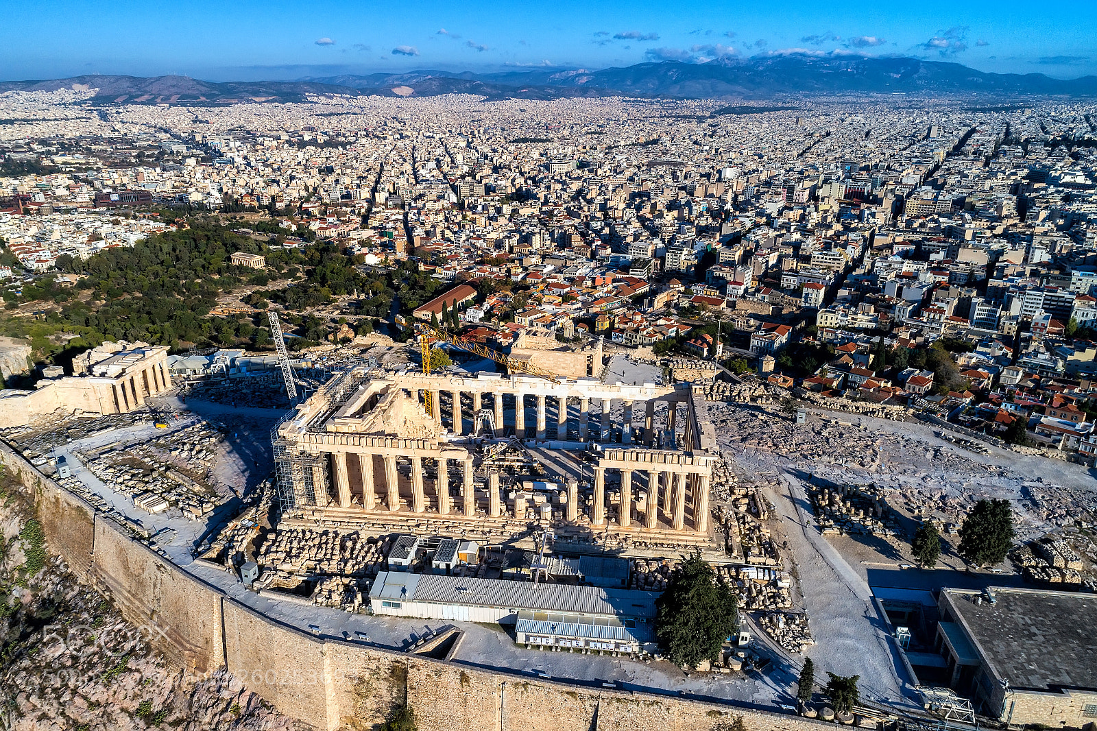 DJI FC6310 sample photo. Aerial view of parthenon photography