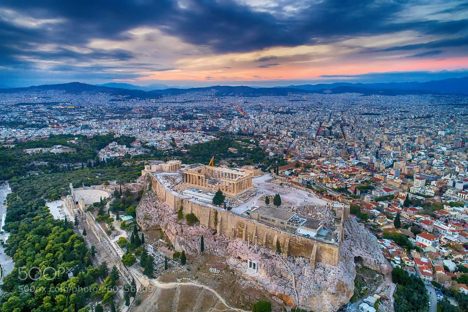 DJI FC6310 sample photo. Aerial view of parthenon photography
