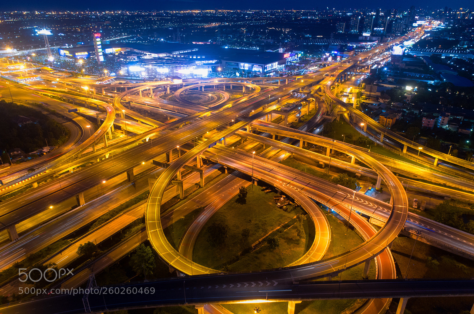 DJI FC6310 sample photo. Bangkok expressway top view photography