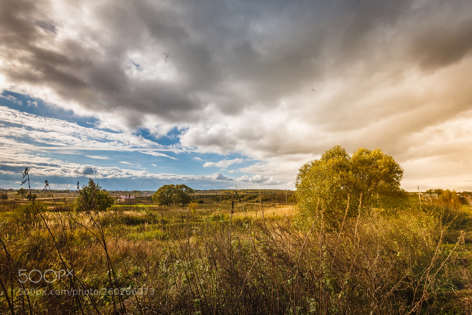 Canon EOS 5D sample photo. Thunder sky autumn landscape photography
