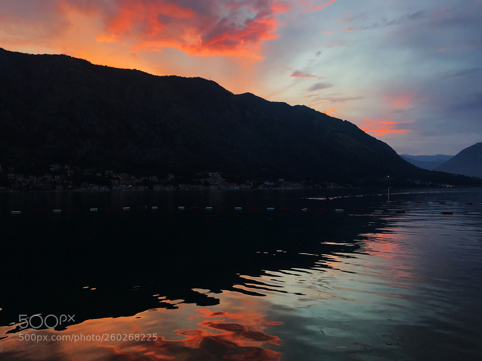 Apple iPhone 7 sample photo. Adriatic sunset, kotor photography