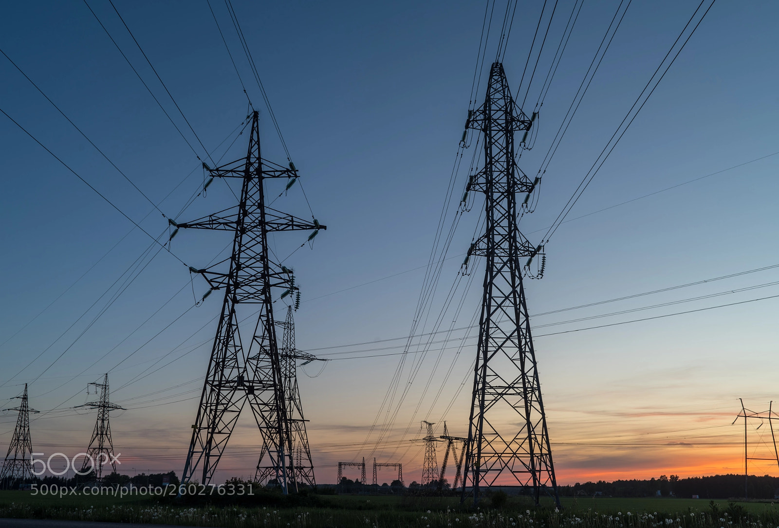 Pentax K-1 sample photo. High voltage lines photography