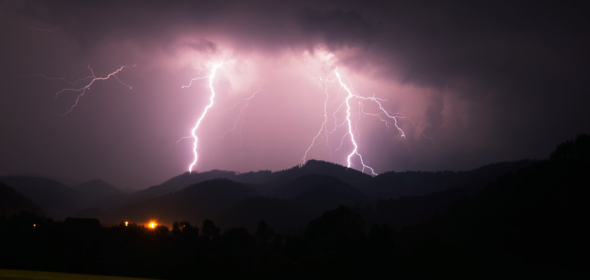 Pentax K-30 sample photo. Night storm in the alps. photography