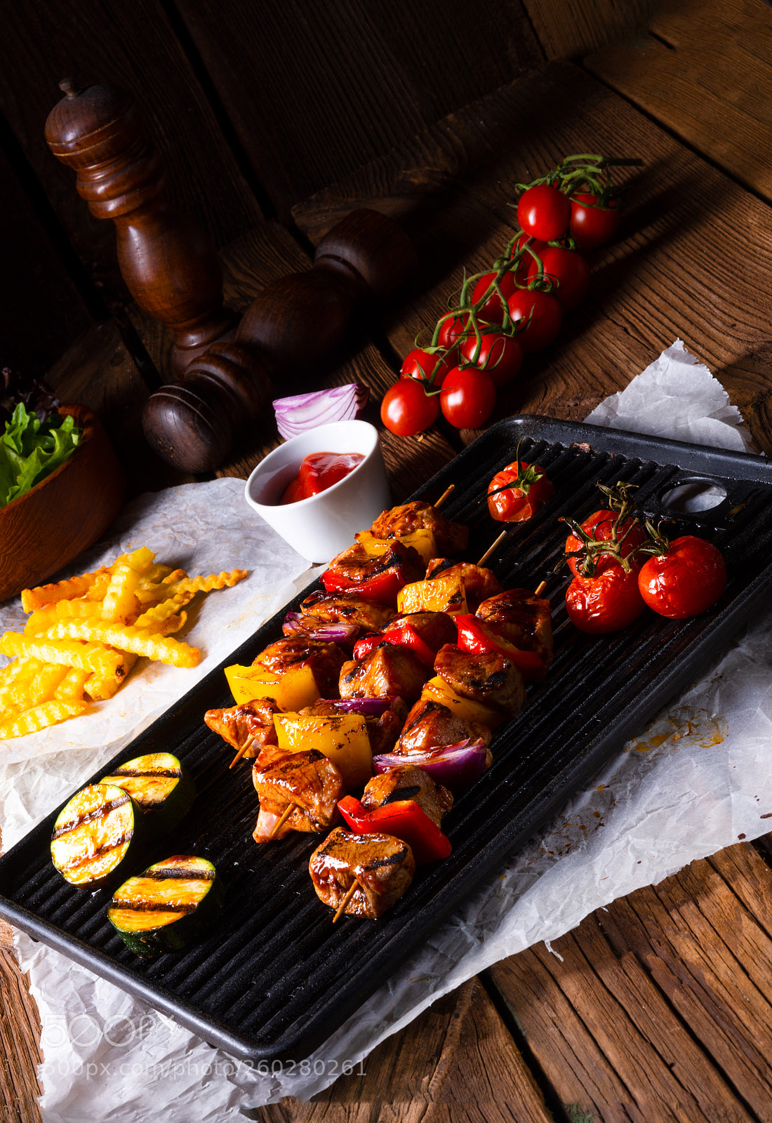 Nikon D810 sample photo. Rustic shish kebab skewers photography