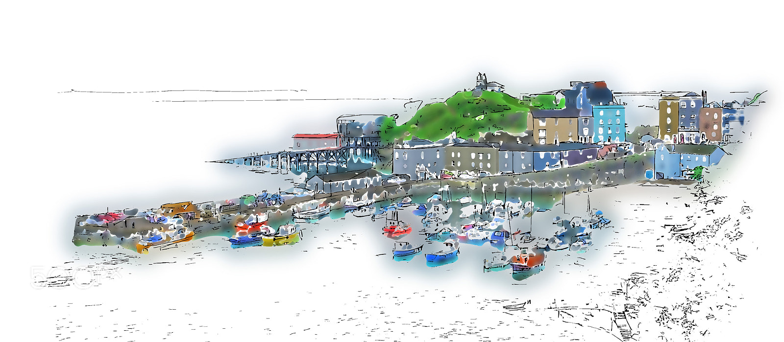 Fujifilm X-T2 sample photo. Tenby watercolour photography