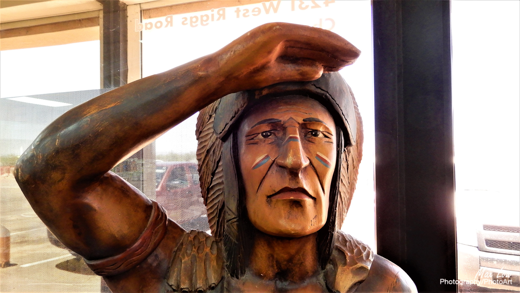 Nikon Coolpix A900 sample photo. Tobacco store carving photography