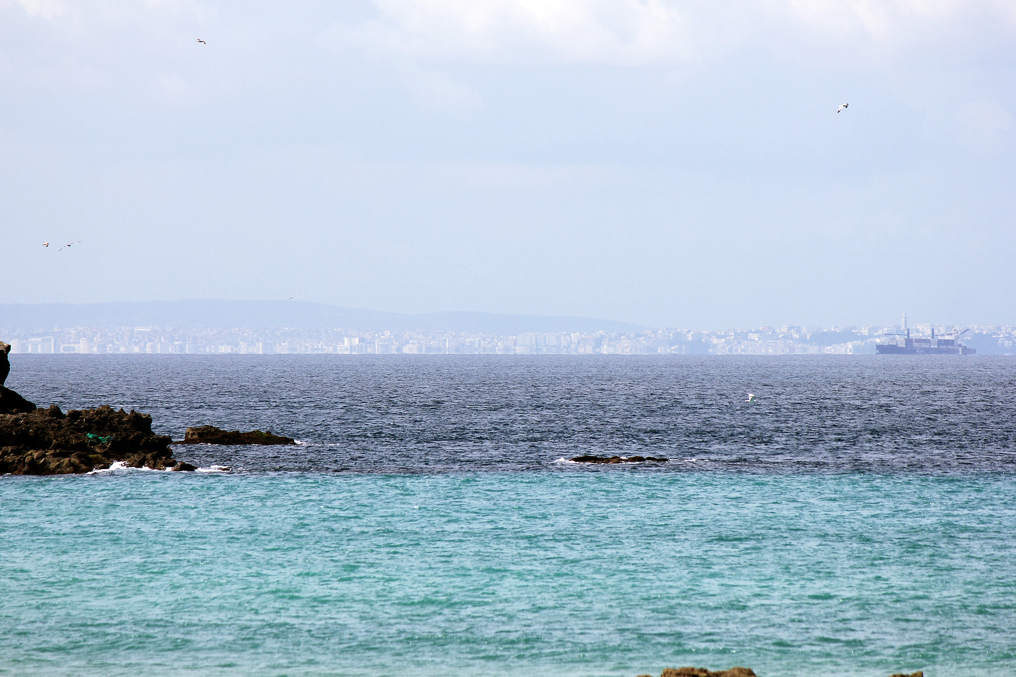 Canon EOS 550D (EOS Rebel T2i / EOS Kiss X4) + Canon EF-S 55-250mm F4-5.6 IS sample photo. Tanger view from tarifa photography