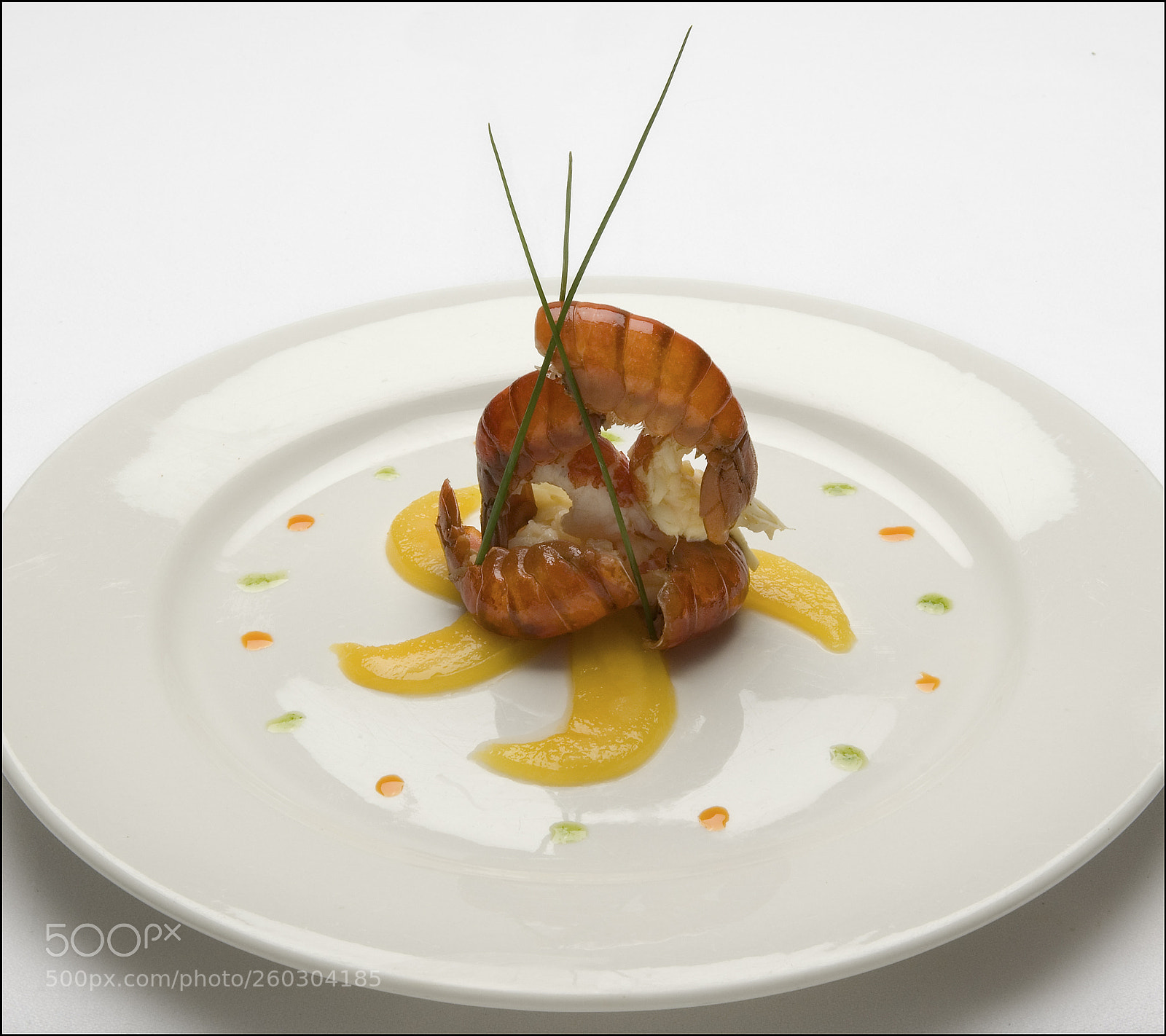 Nikon D200 sample photo. Crayfish and mango coulis photography