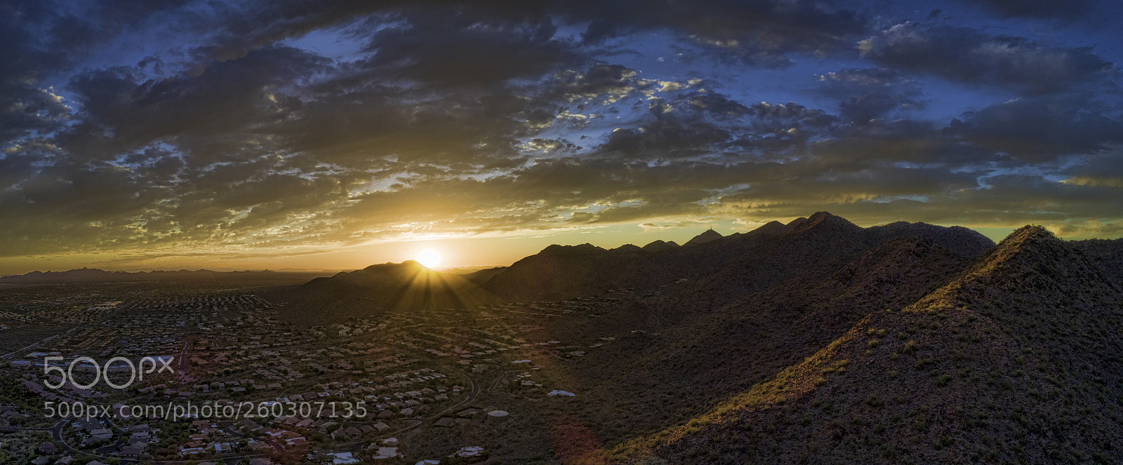 DJI FC6310 sample photo. Desert panoramic at sunset photography