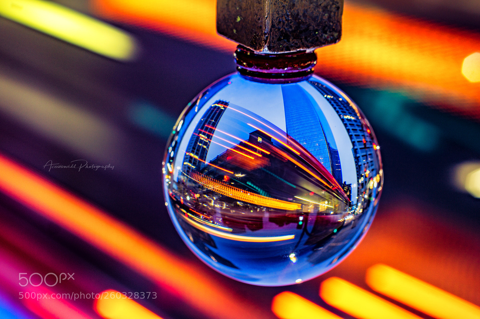 Sony a6000 sample photo. Lensball streaking bus photography