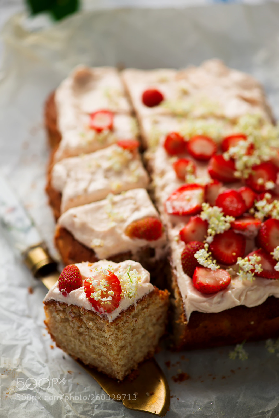 Nikon D610 sample photo. Strawberry, lemon elderflower cake.style photography