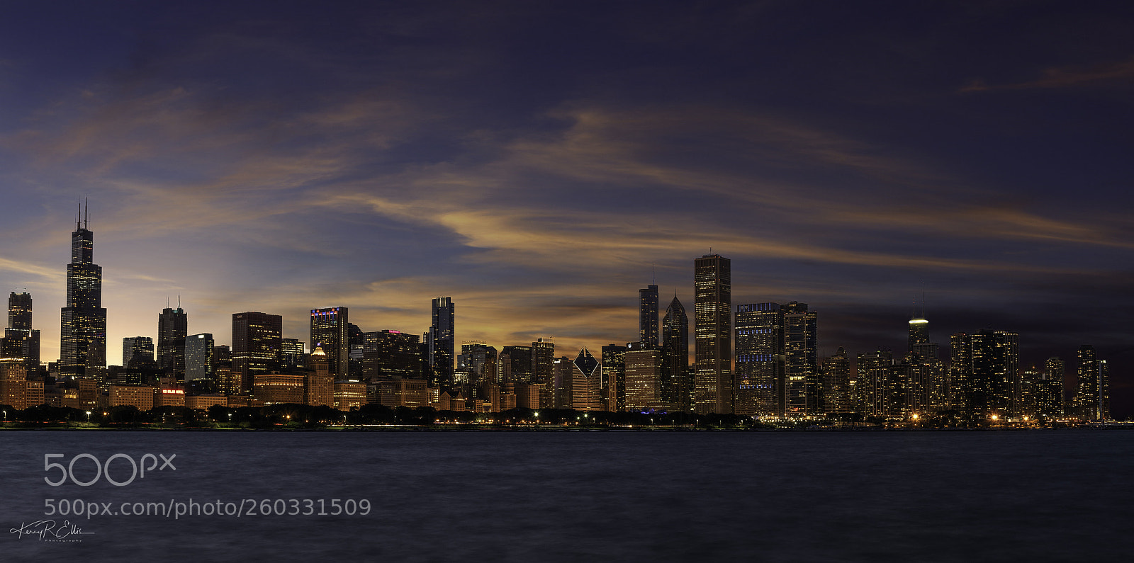 Nikon D810 sample photo. Chicago skyline twilight. photography