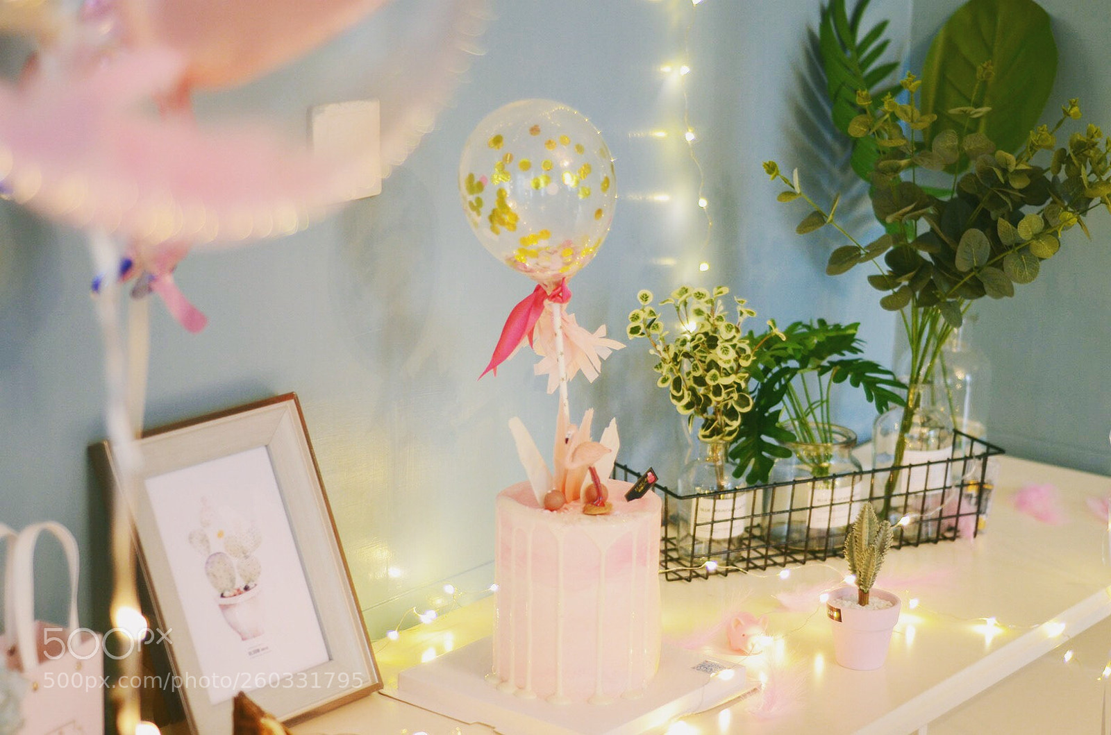 Nikon D7000 sample photo. Flamingo birthday cake photography