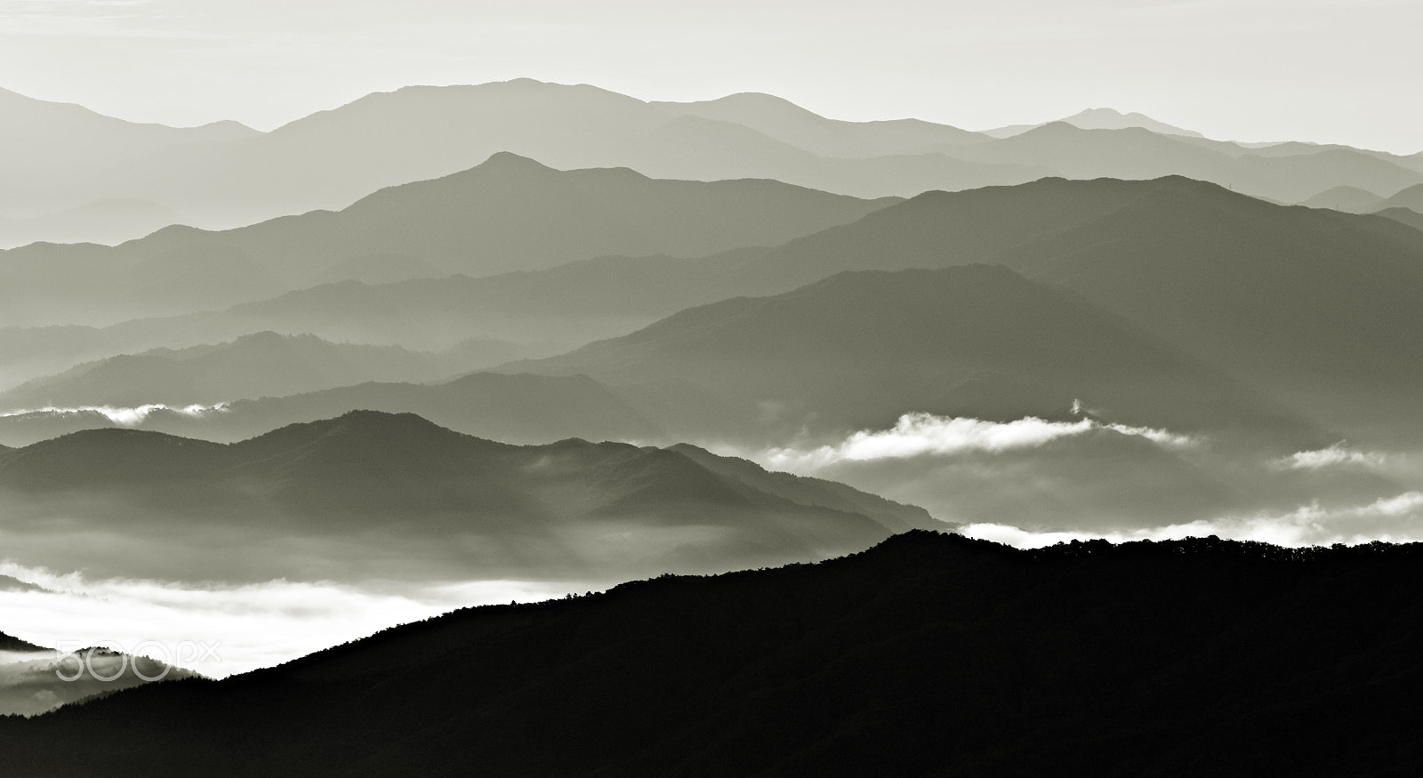 Nikon D810 sample photo. Mountain layer(black & white) photography