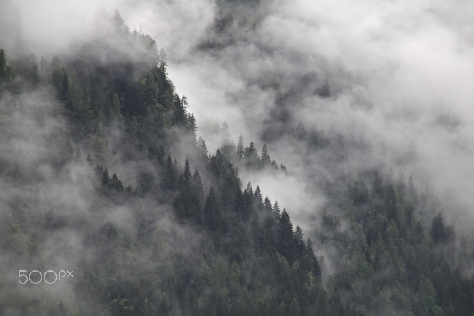 Canon EOS 750D (EOS Rebel T6i / EOS Kiss X8i) sample photo. Foggy clouds rising from dark mountain fore photography