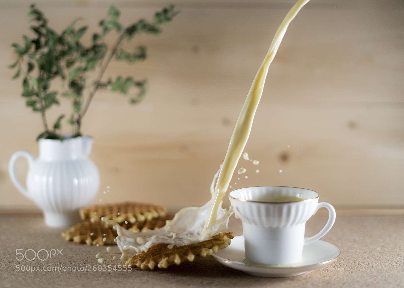 Sony a7 sample photo. White cup with waffles photography