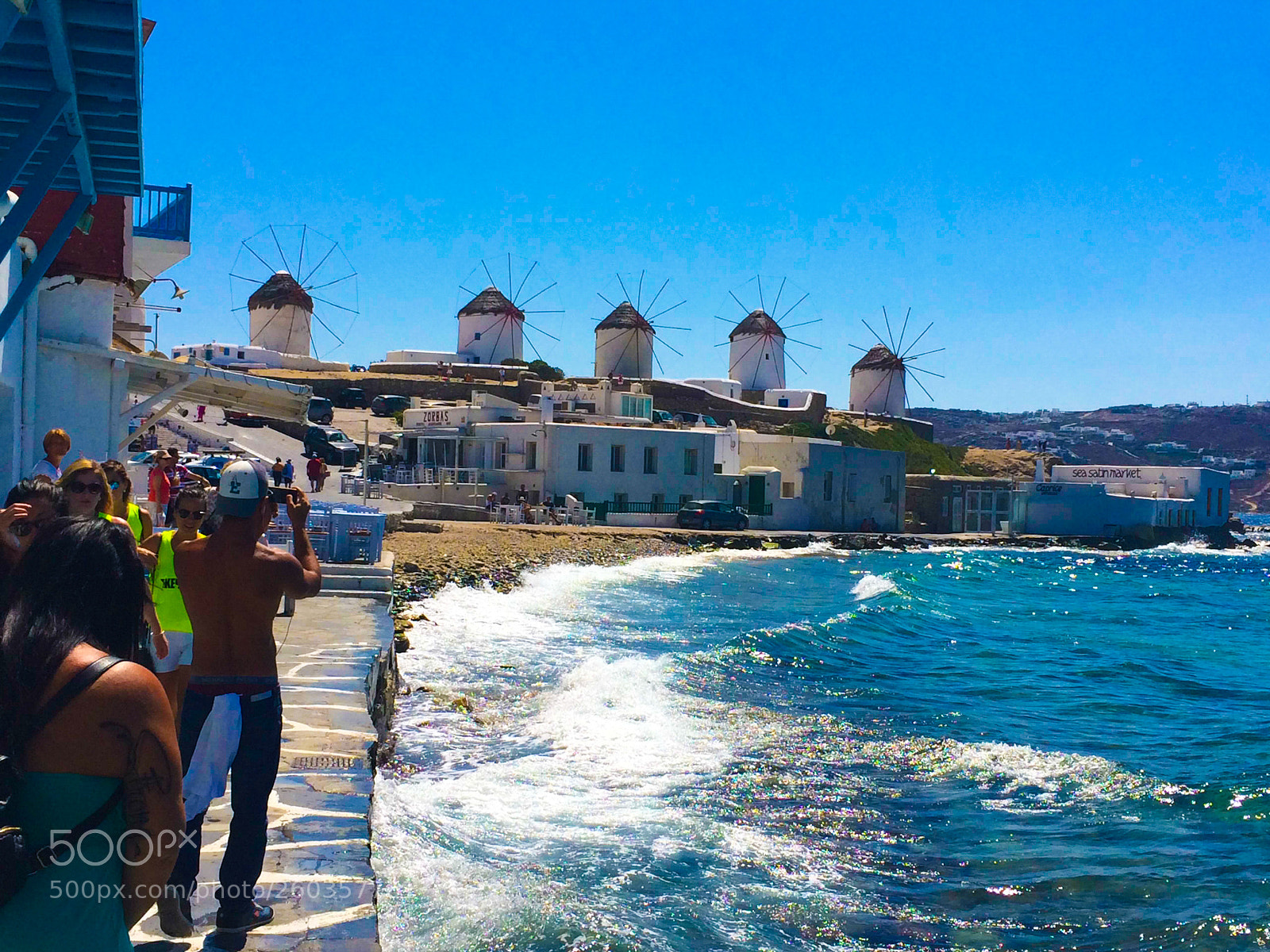 Apple iPhone 5s sample photo. Mykonos windmills photography