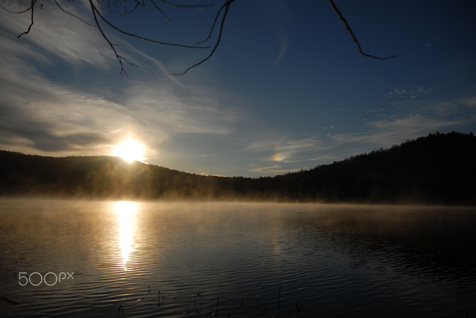 Nikon D200 sample photo. Sun over lake photography