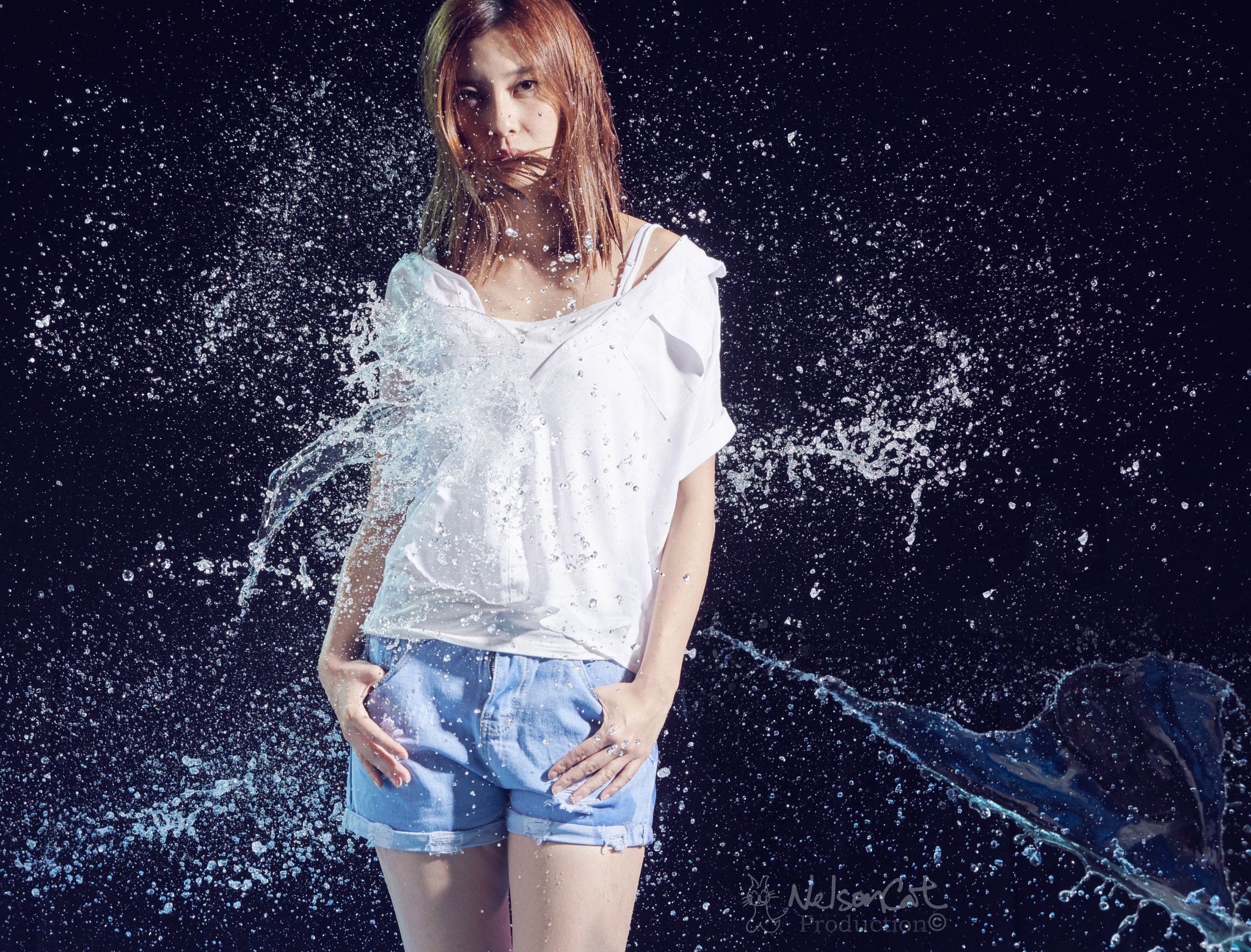 Nikon D850 sample photo. Michelle water splash photography