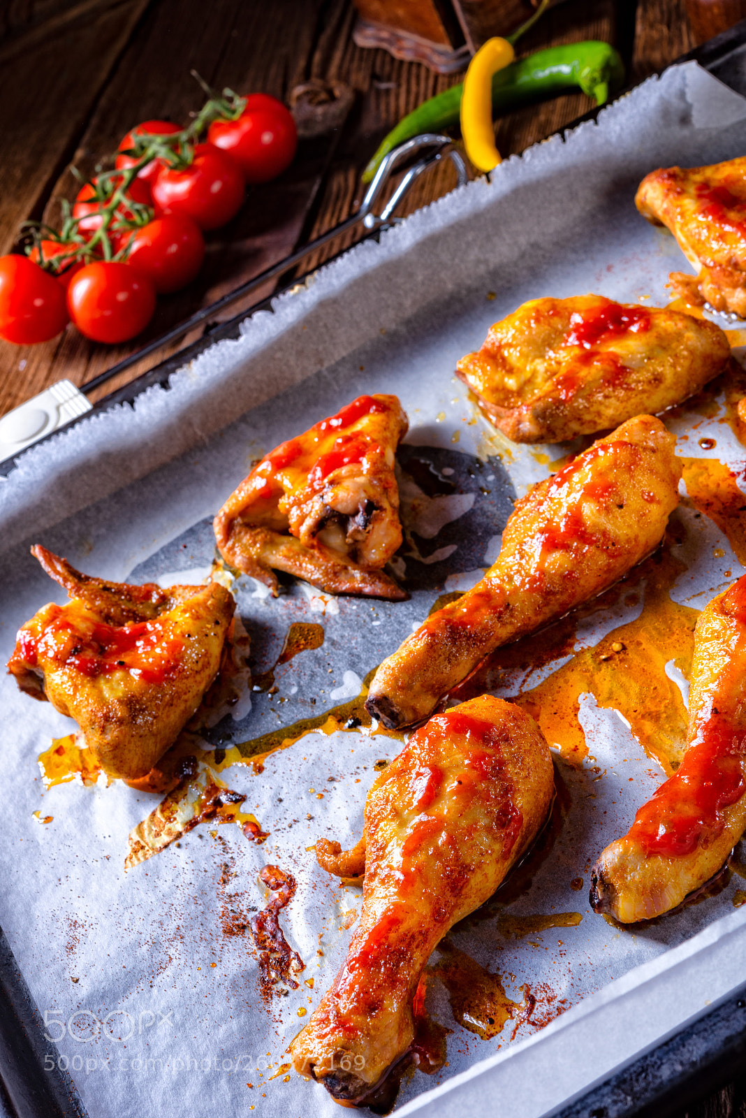 Nikon D810 sample photo. Rustic backed chicken wings,legs photography