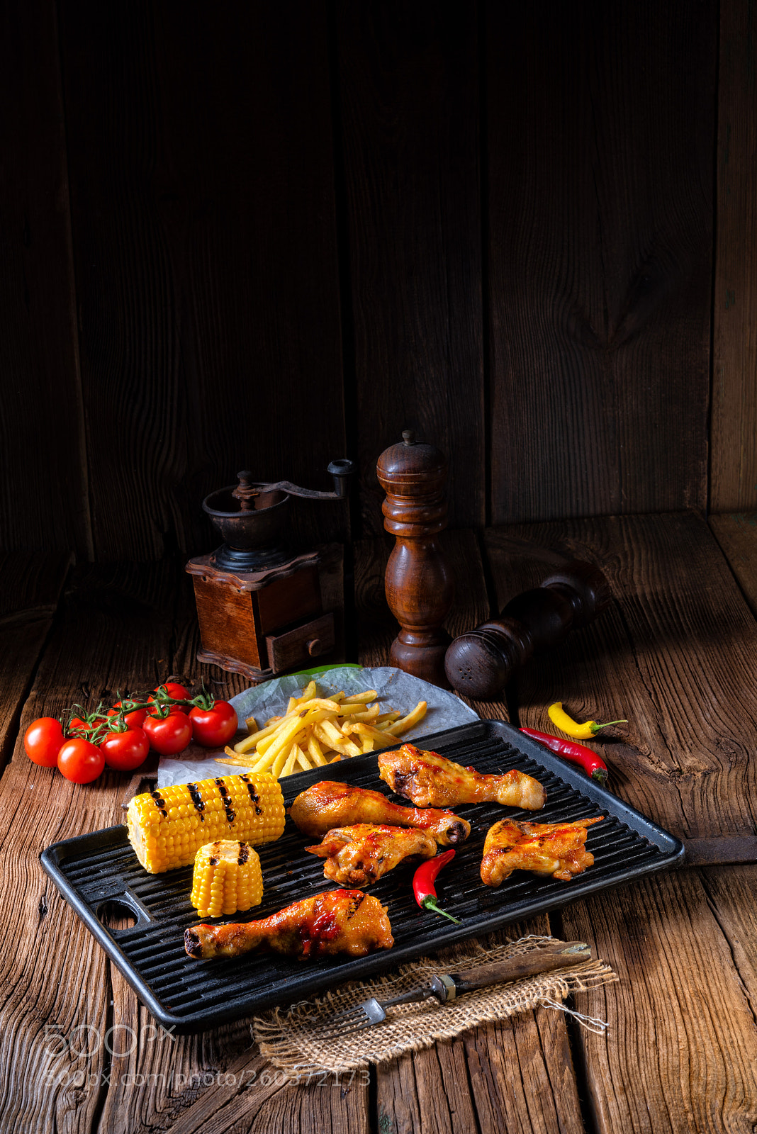 Nikon D810 sample photo. Rustic grilled chicken wings,legs,and photography