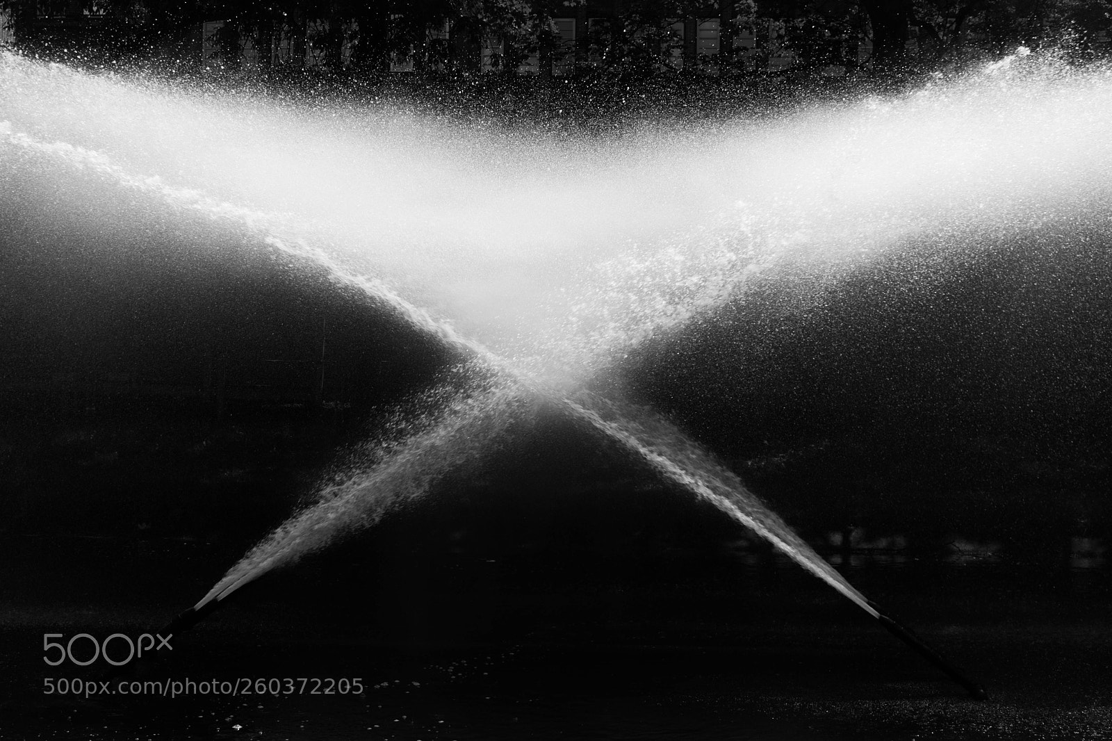Nikon D5300 sample photo. Water fountain in black photography