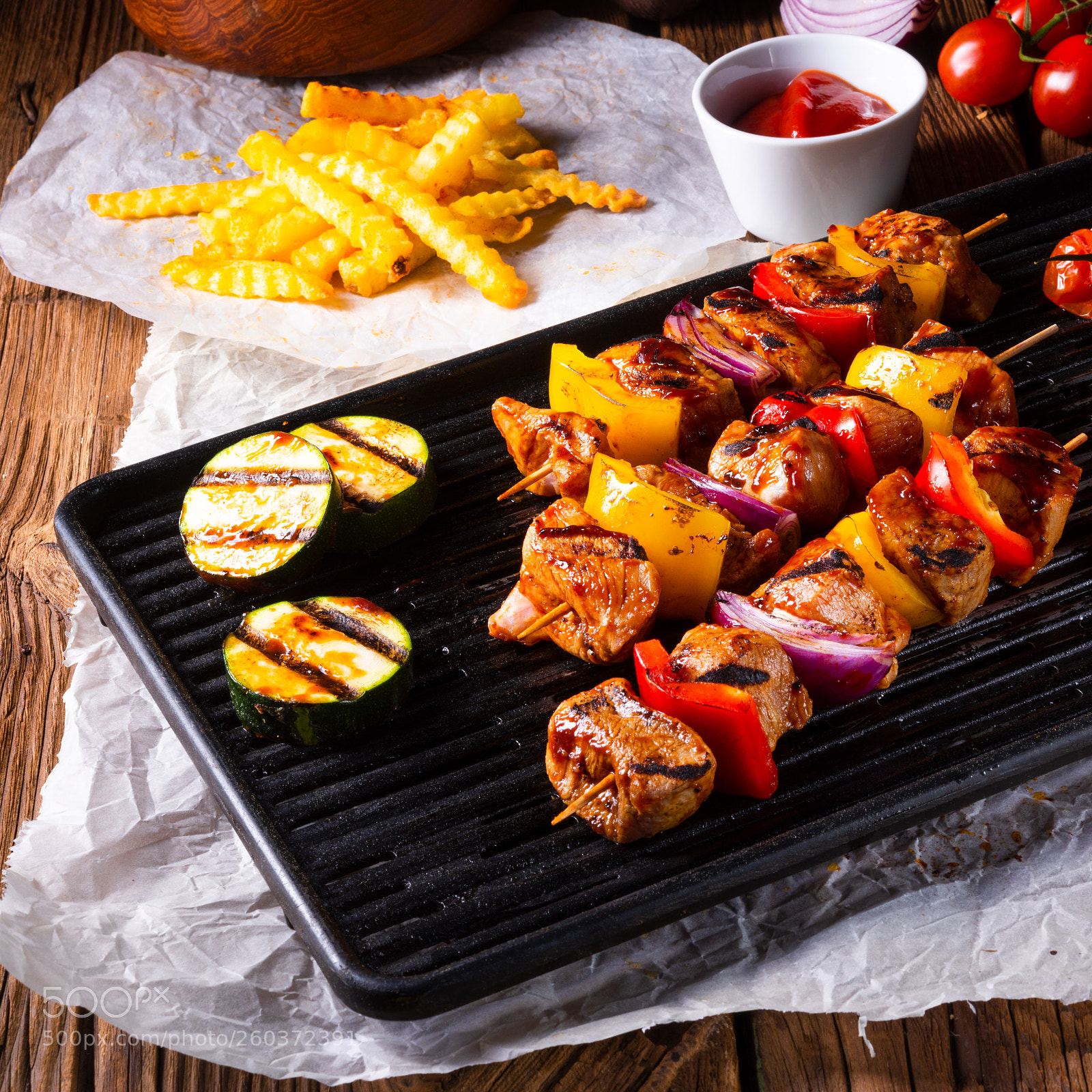 Nikon D810 sample photo. Rustic shish kebab skewers photography
