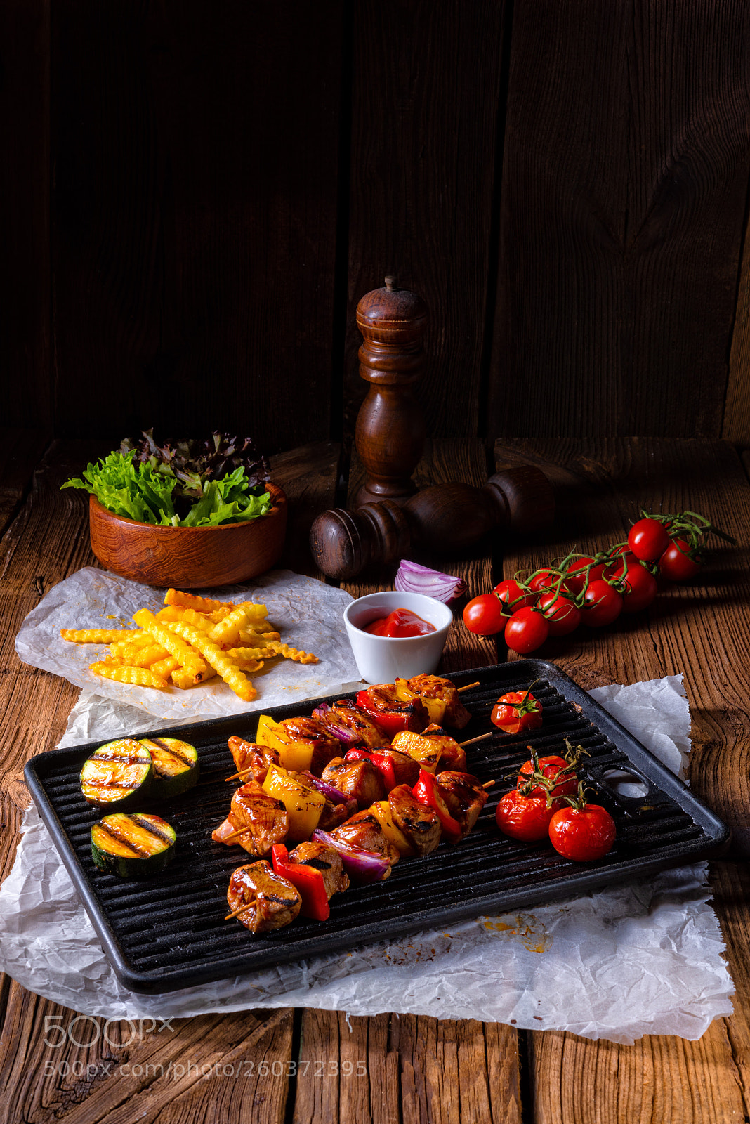 Nikon D810 sample photo. Rustic shish kebab skewers photography