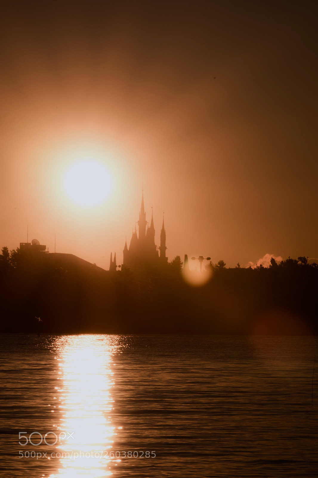 Nikon D750 sample photo. Cinderella castle in sunset photography
