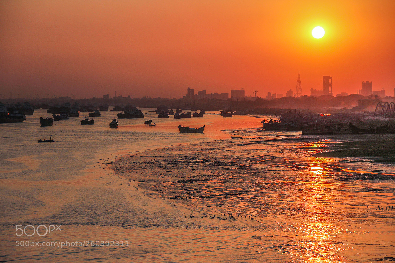 Canon EOS 7D sample photo. Beautiful sunset at karnaphuli photography